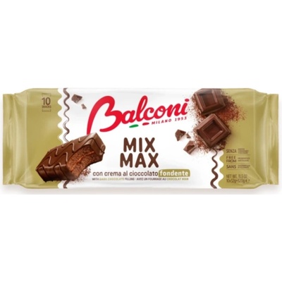 Balconi Mix Max čokoládové řezy s hořkočokoládovou náplní 10 ks 320 g