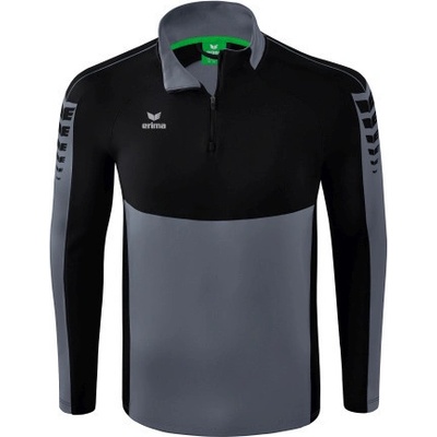 Erima SIX WINGS mikina 1/2 ZIP PÁNSKÁ Šedá Černá