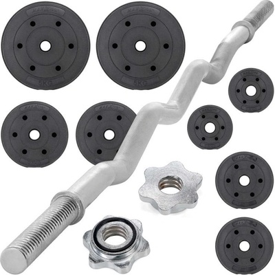 MAXXIVA 84983 Litinový obouruční set se závažím, 120 cm, 23,5kg