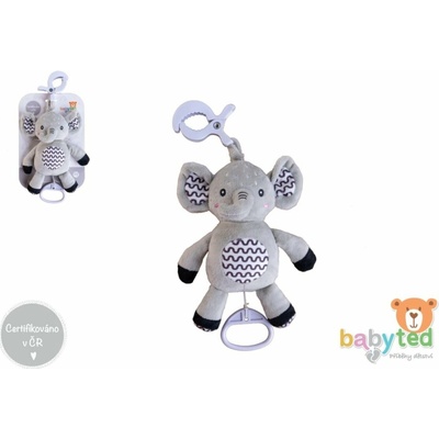 babyted Naťahovací hrací strojček 30 cm záves na postieľku/kočík Slon