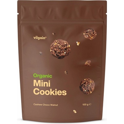 Vilgain Mini Cookies BIO kešu, čokoláda a vlašské ořechy 100 g