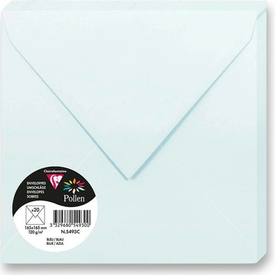 Clairefontaine 165 × 165 mm - barevná obálka - 20 ks, sv. modrá