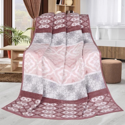 Bellatex deka KARMELA FANTAZIE růžová s ornamenty 150x200