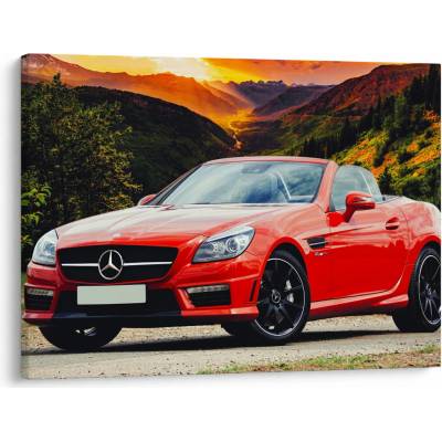 Obraz - červený Mercedes, jednodílný 70x50 cm