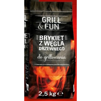 Grill Fun Drevené brikety na gril 2,5 kg