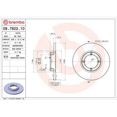 Brzdový kotúč BREMBO PRIME LINE 08.7822.10