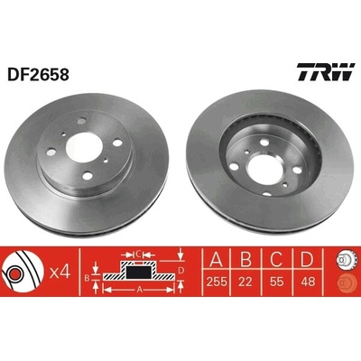 TRW Brzdový kotúč DF2658