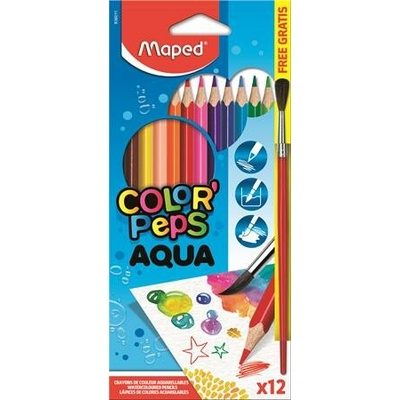 Maped ColorPeps 12 sada akvarelových ceruziek trojhranných so štetcom rôznych farieb 836011