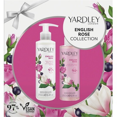 Yardley péče o tělo Anglická růže sprchový gel 250 ml + tělové mléko s vůní růže 250 ml – Hledejceny.cz