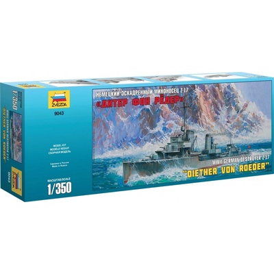 Zvezda Model Kit torpédoborec Z17 Diether von Roeder Kriegsmarine 0 9043 1:350