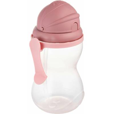Canpol Babies športová fľaša so slamkou 370 ml svetloružová