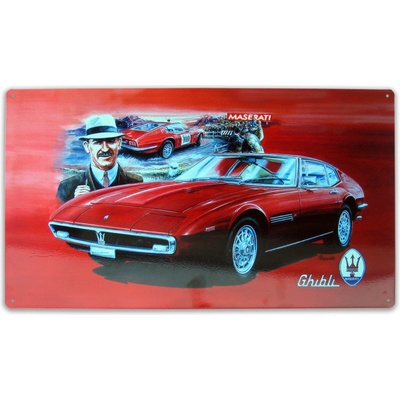 Plechová cedule Maserati, 410 x 245 mm