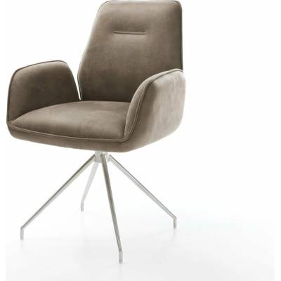 Delife Zoa-Flex mikrovlákno taupe vintage křížová podnož zúžená nerezová ocel taštičkové pružiny