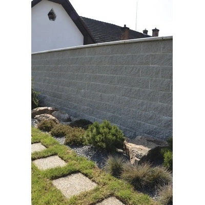 Betónový plot Face Block 39x19,5x19 cm prírodný jednostranne štiepaný