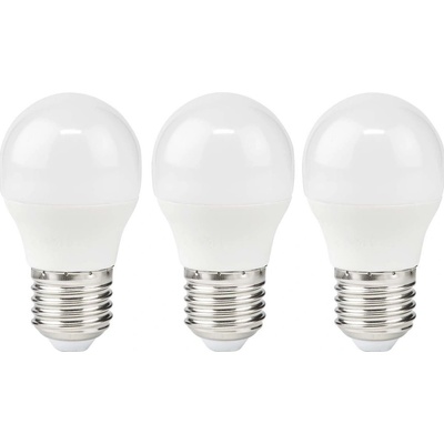 Nedis LBE27G452P3 LED žárovka, E27, G45, 220V, 4.9W, teplá bílá, 470lm, 2700K, matná, 3ks LBE27G452P3