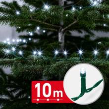 Phenom LED svetelná reťaz 10 m, 200 LED, studená biela, zelený kábel