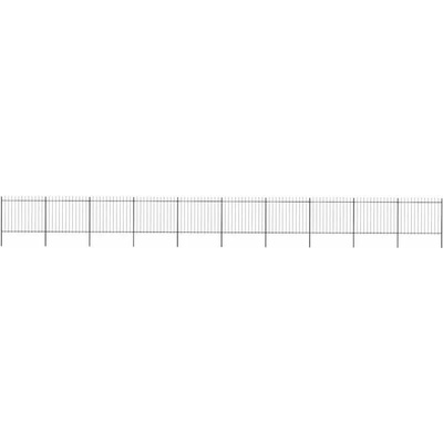 vidaXL Zahradní plot s kopím nahoře ocelový 1781,5 x 150 cm černý