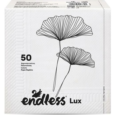 Endless Lux, 2 vrstvové papierové obrúsky biele, 50ks v balení