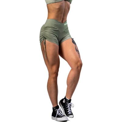 Nebbia strong beauty lace-up sculpting shorts own your power 429 light green