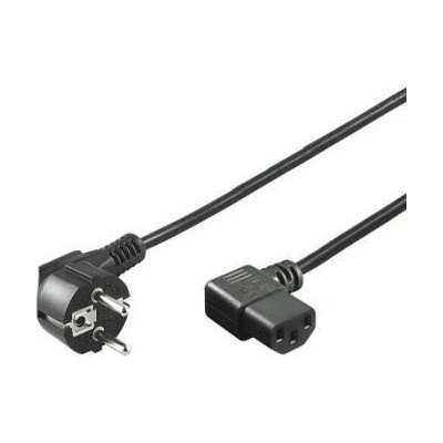 PremiumCord Kabel síťový 230V k počítači 3m, IEC konektor do úhlu 90°
