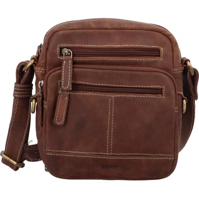 Pánská kožená crossbody taštička Boni hnědá 11