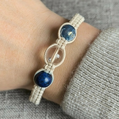 Marole náramok Kozorožec (Lapis Lazuli, Krištáľ, Achát) 51174116491592