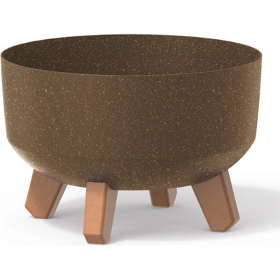 Prosperplast Květináč GRACIA LOW ECO WOOD 28,5 cm kávový