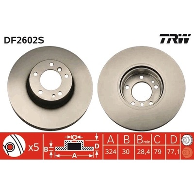 TRW Brzdový kotúč DF2602S