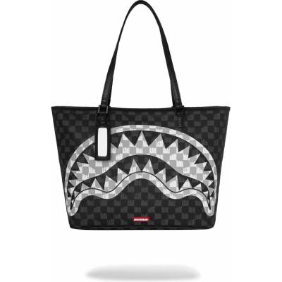 Sprayground Taška Black And White Drip Check Shark Tote