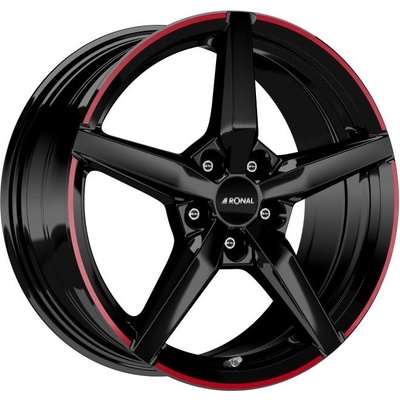 Ronal r69 7,5x17 5x112 ET46 jetblack red rim – Hledejceny.cz