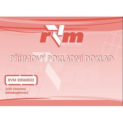 RVM 20060022 Příjmový pokladní doklad A6 NCR - čísl. 3x25 listů – Hledejceny.cz