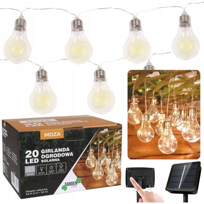 Garden Line Solární LED světelný řetěz Moza 5,8 m teplá bílá