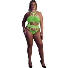 Ouch! Glow in the Dark Body with Grecian Neckline Neon Green