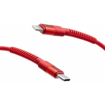 Mobilnet KAB-0248-TYP-LIGHT USB-C/Lightning, 20 W, 1m, červený