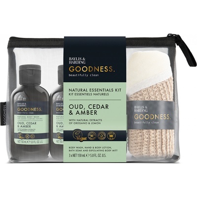 Baylis & Harding Goodness sprchový gel 150 ml + tělové mléko 150 ml + pěna do koupele 150 ml + peelingová rukavice 1 ks + kosmetická taštička – Hledejceny.cz
