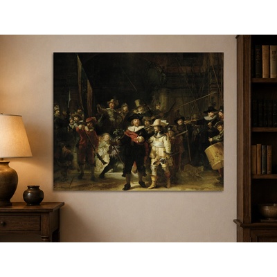 Noční hlídka - Rembrandt van Rijn Varianta: 50x40 cm - Obraz na desce