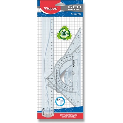 Maped Sada pravítek Geometric Maxi 4dílná čirá 242767
