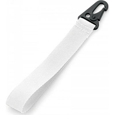 Šňůrka na krk BagBase s kovovou karabinou Bílá 2,5 x 20,5 cm BG100