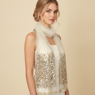 Classic Scarf společenská šála smetanová