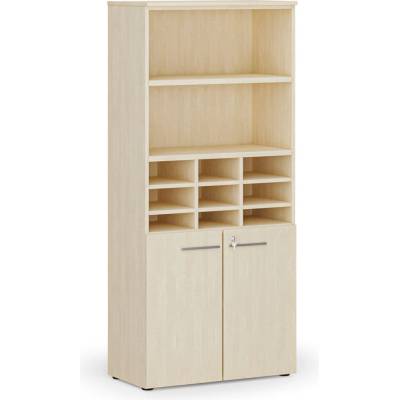 B2B Partner Třídicí regál s dveřmi PRIMO WOOD, 800 x 420 x 1781 mm 9 přihrádek bříza