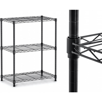 Royal Catering Kovový regál - 60 x 35 x 77 cm - 120 kg - čierna RCMR-760P19