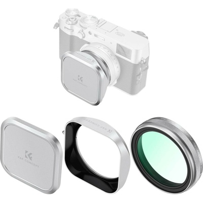 K&F Concept sada UV filtru, sluneční clony a krytky pro Fujifilm X100, stříbrná – Hledejceny.cz