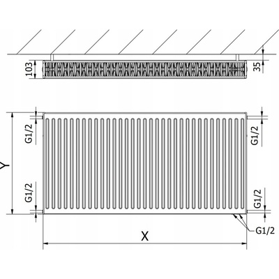 Mexen CV22 W622-040-060-70 400 mm x 600 mm čierny