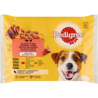 Mars PEDIGREE kapsička dog ADULT Multipack hovädzie&hydinové mäso v želé 4 x 100 g