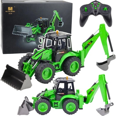 HUINA 22752 Rypadlo-nakladač RC světla a zvuk, zelený 1:14