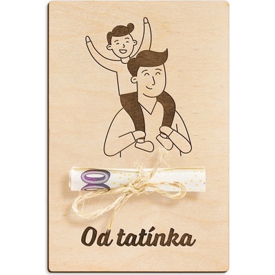 Dřevěná dárková karta na peníze - Od tatínka pro syna