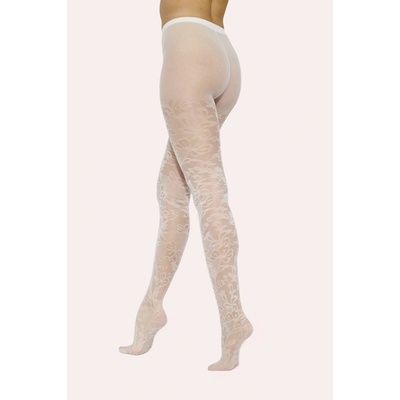 Knittex Luxusní punčochové kalhoty s krajkovým vzorem CHANTILLY 30 DEN Ecru