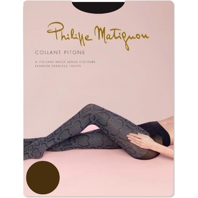 Philippe Matignon Fashion punčochové kalhoty PITONE marrone/nero Hnědá