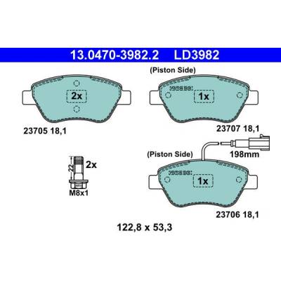 Sada brzdových platničiek kotúčovej brzdy ATE Ceramic 13.0470-3982.2