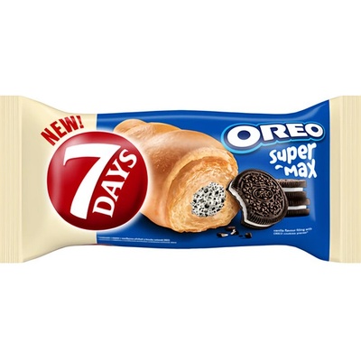 7 Days Croissant OREO Super Max s vanilkovou náplňou a kúskami sušienok